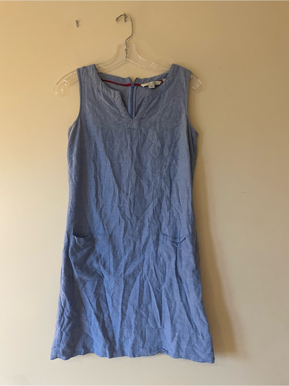 Boden Sleeveless Midi Dress in Light Blue (100% cotton)